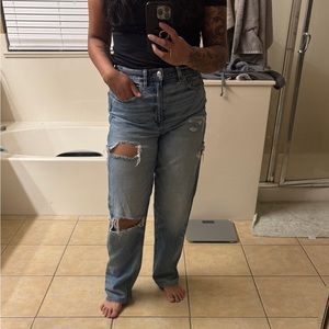 Women's Blue Distressed Jeans